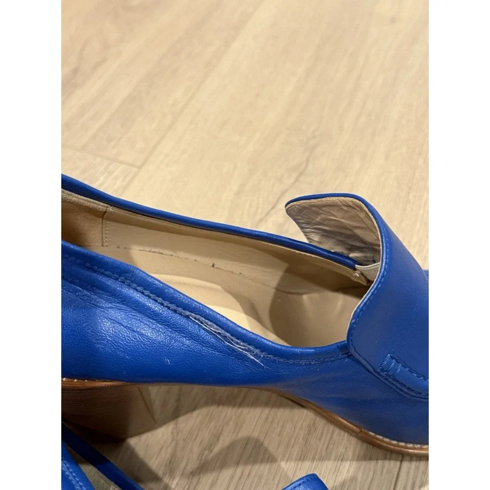 maryam nassir zadeh blue nora heeled leather loafers Size 41  Retro